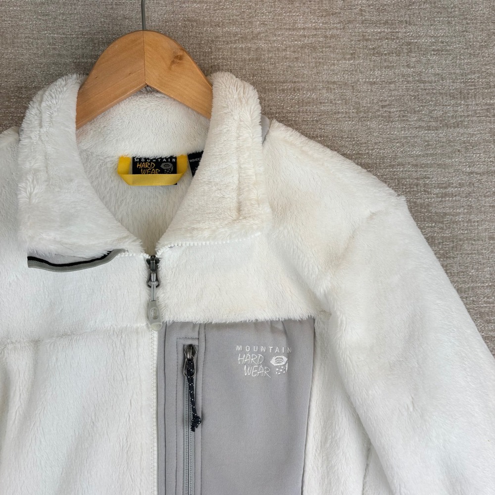 Mountain Hardwear Monkey Woman Fleece Full-Zipo Jacket M White EUC Gorpcore Fall